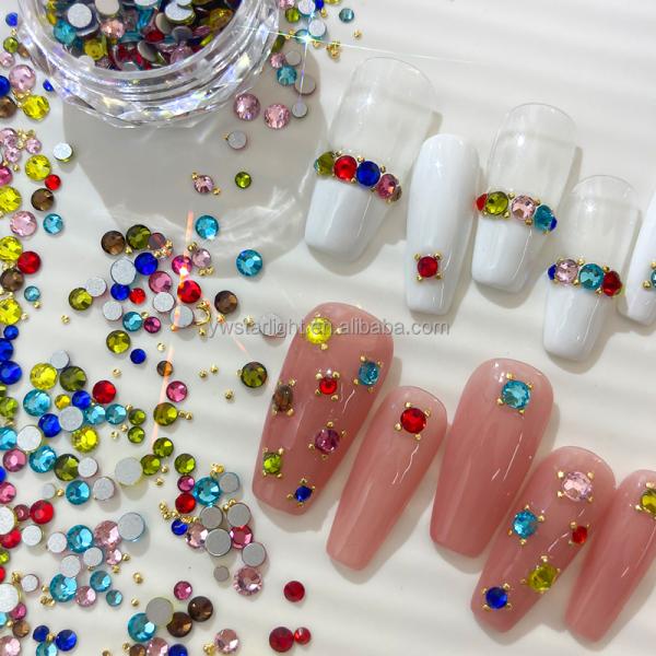 Nail art Charms Accessories colorful frosted 3d nail art bow Beauty nail Art Decorations