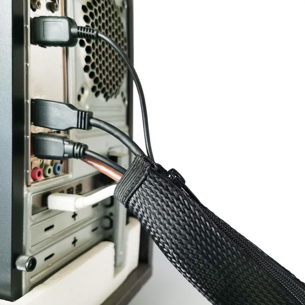 Zippered Cable Sleeves Zipper Cable Sleeve Braided Wrap For Cable Protection