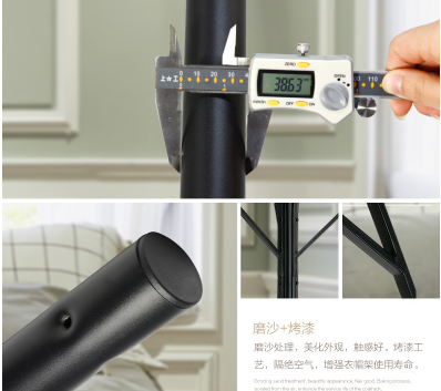 Round Tube Gold 5KG Steel Clothes Rack For Garment Display