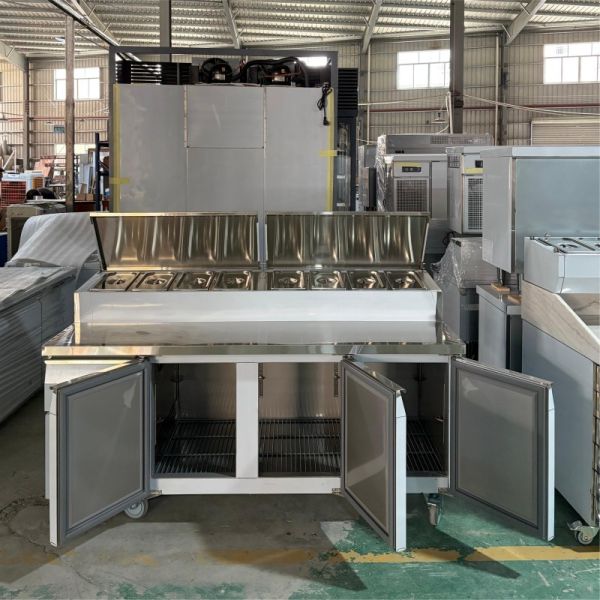 Stainless Steel Refrigerated Sandwich Salad Preparation Freezer
