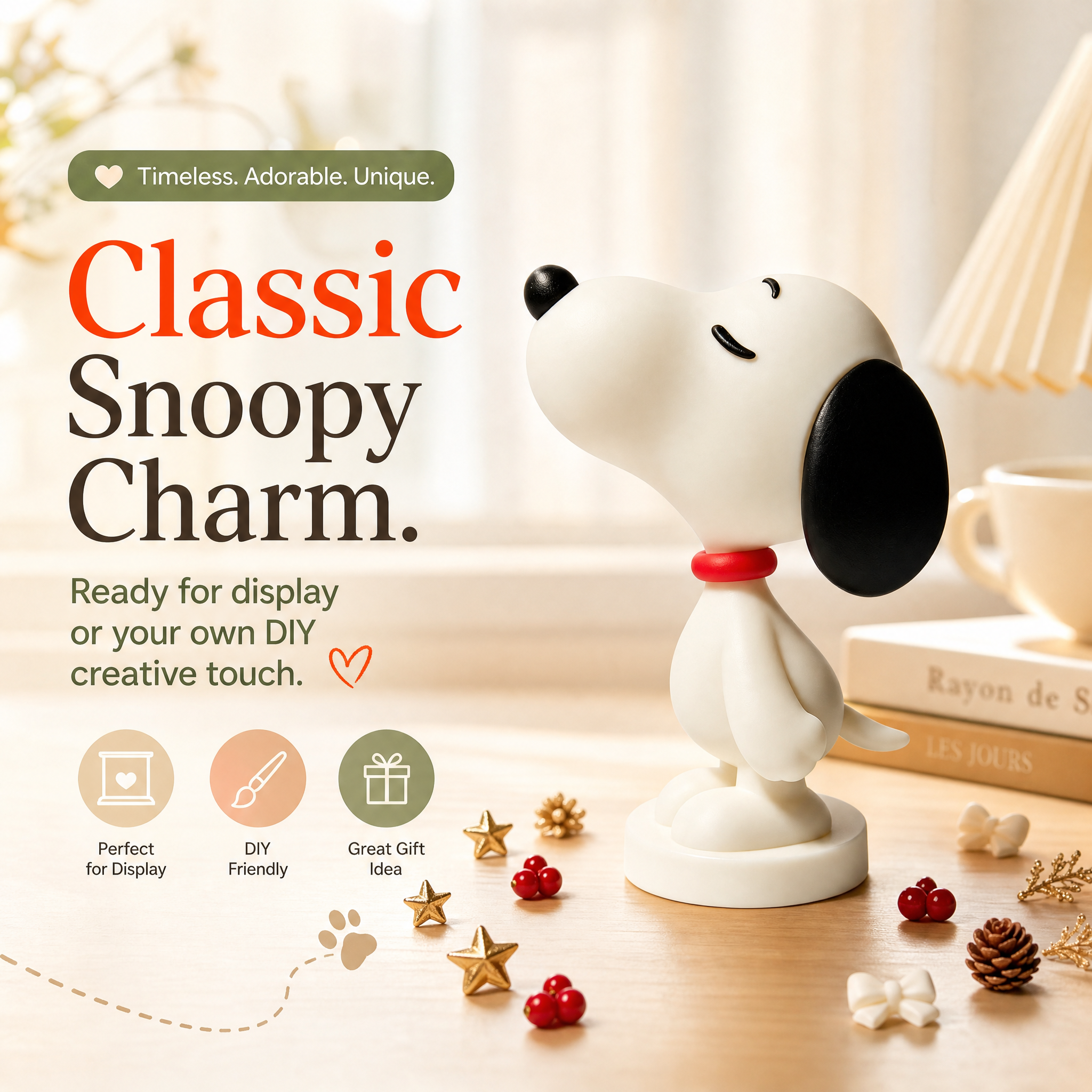 Cute 3D Printed Toys Desktop Matte Glossy Display Snoopy Mini Figure