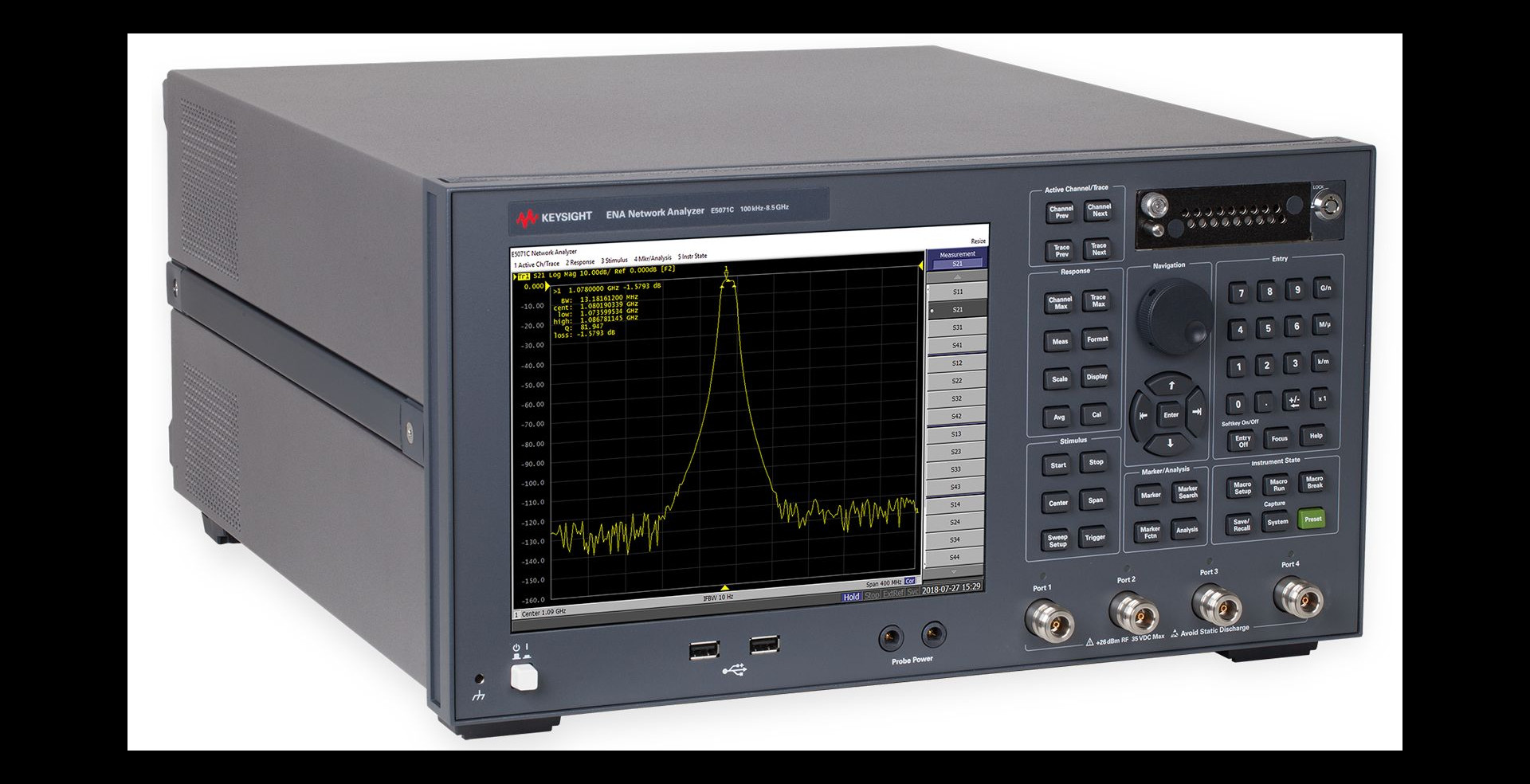 Практически анализатор сети Keysight вектора ENA Agilent E5071C Rackmount