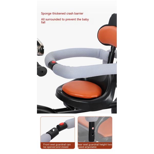 2-6 лет Дети трехколесный велосипед Двухместный трехколесный велосипед с легкой музыкой