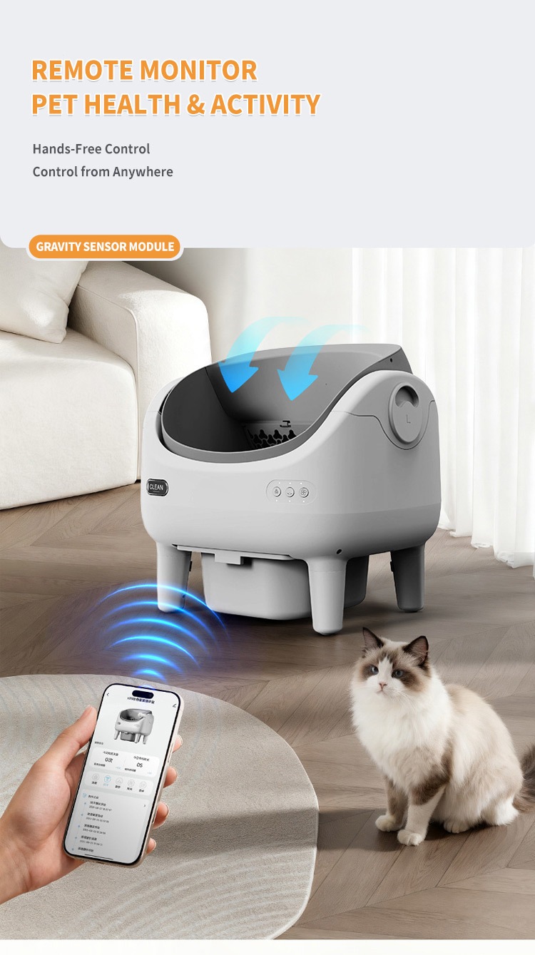 Large Capacity Strong Odor Control Smart Automatic Cat Litter Box for Multiple Cats
