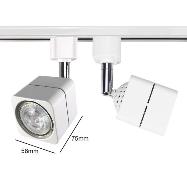 Commercial Black White Track Light Home Clothing Store 6W 10w Square Spotlight