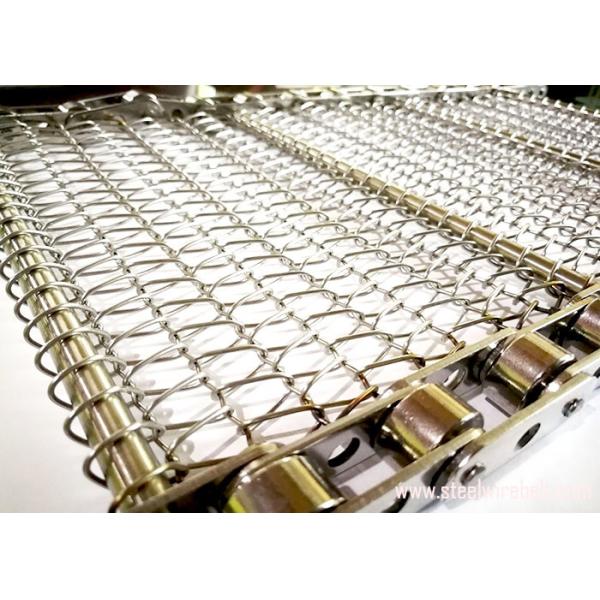 Galvanized Stainless Steel Conveyor Belt , Flat Wire Belt Argon Welding