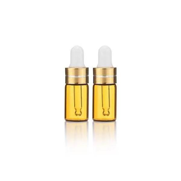 Bouteille d' huile essentielle en verre transparent de 5 ml avec gouttelier en aluminium