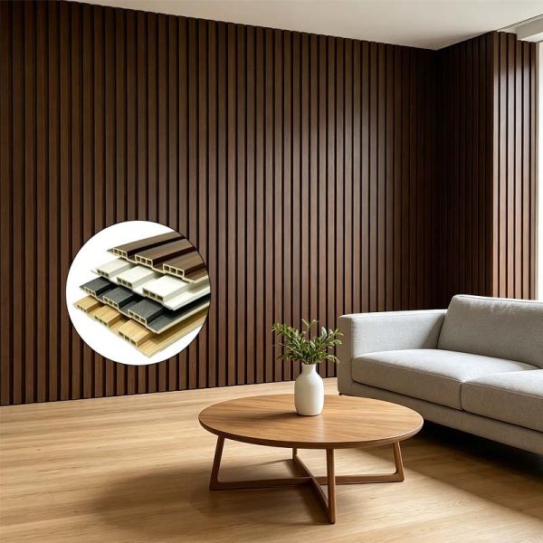 Modern 3D Textured PVC Fluted Wall Panels Waterproof Fireproof Decorative Slat Cladding for Feature Wall Backgrounds
