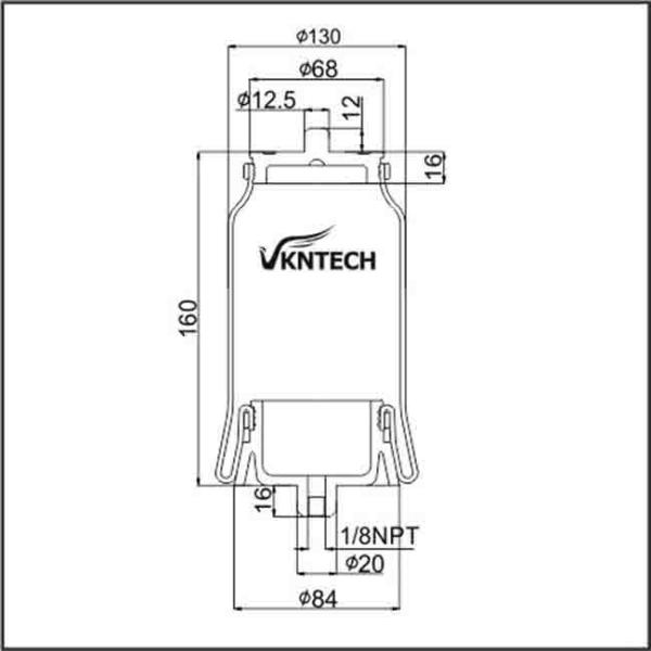 1S5-040 Goodyear Rubber Truck Cabin Air Springs W02-358-7087 1101-0043 VKNTECH 1S7087