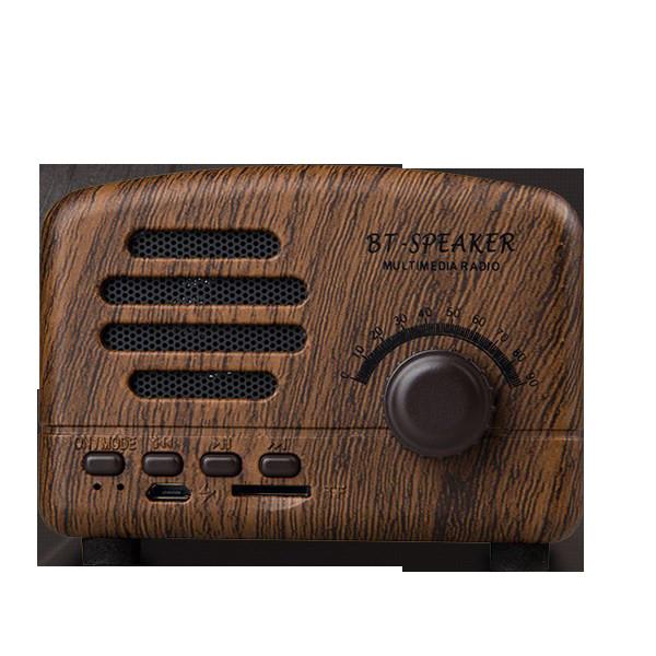 Pink Black Brown Wooden Color Classic Round Portable Bluetooth Speaker Clock Type mp3 Music Playing with Fm radio