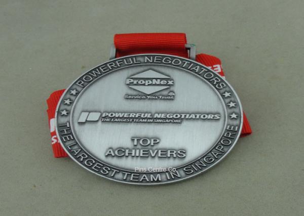 Die Cast Medals For Souvenir , Ribbon Medal Badge For Sports
