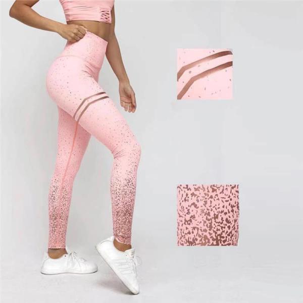 Womens High Waisted Gym Leggings Sequin Glitter Running Gym Stretch Sport Pants