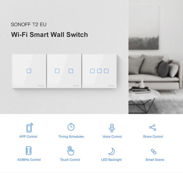 Sonoff Eu Us Uk Smart Wifi Wall Light Switch 1 2 3 Gang Touch/wifi/rf/app Remote Smart Home Wall Touch Switch Work With