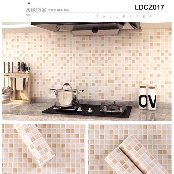 Bathroom Vinyl Wallpaper Imitated Ceramic Tile Design for Wall Decoration 3d Wall Covering