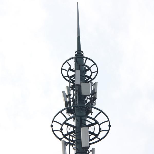 Gr65 Galvanized Monopole Cell Phone Tower ， Hot Dip Wifi Signal Tower