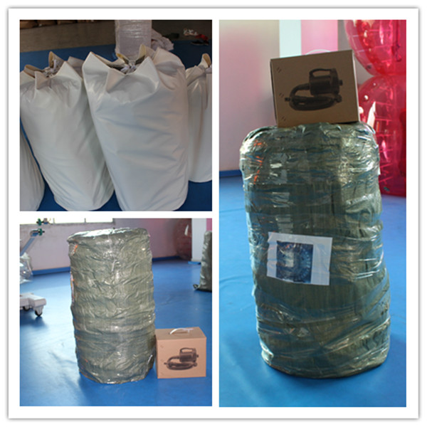 Transparent Blue Handle PVC Inflatable Zorb Ball , 3m x 2m Dia Giant Hamster Ball