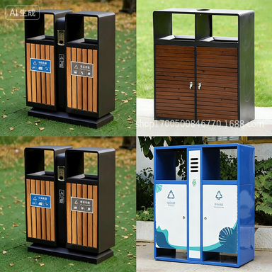 Outdoor Stainless Steel Commercial Trash Bin with 50 Liters Capacity and UV Resistant for Sanitation Use
