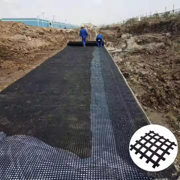 UX BX Reinforce Polyester Mesh Geogrid Stabilizing Foundation Slope Road Construction