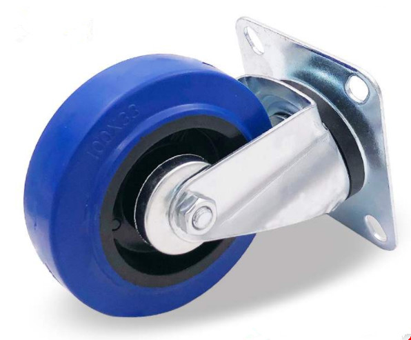 3'' trolley wheels rubber caster zinc plated plastic casters 75mm