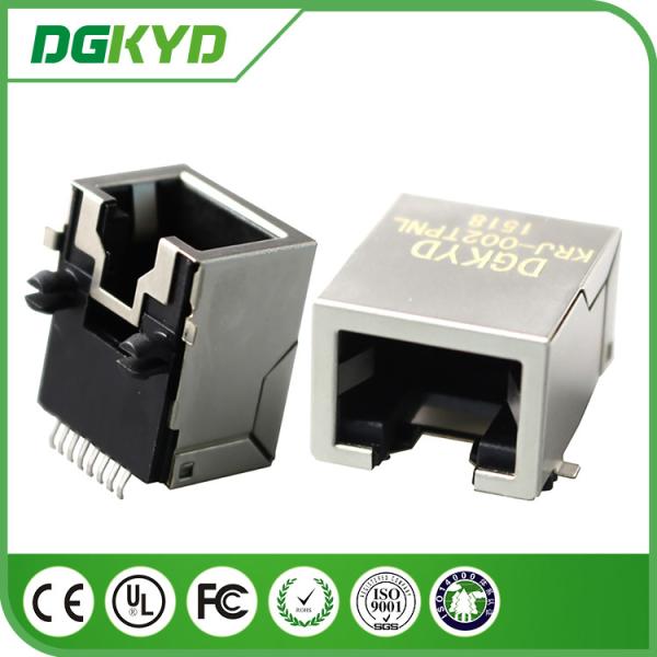 1x1 Tab Down SMD Rj45 Pcb Connector Without Transformer ,Gold Plating 6U KRJ-002TPNL