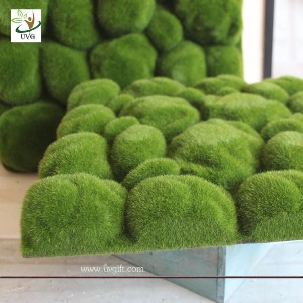UVG factory direct sale decorative flocking foam artificial moss in green for home garden landscap GRS038