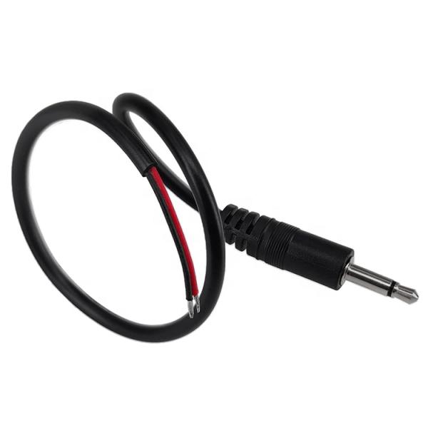 3.5mm 2 polos TS Audio Mono Jack macho conexión a cables desnudos cable de extremo abierto