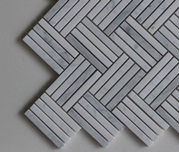 Cararra Grey Stone Mosaic Tile Micro Herringbone Marble Mosaic For Wall Decoration