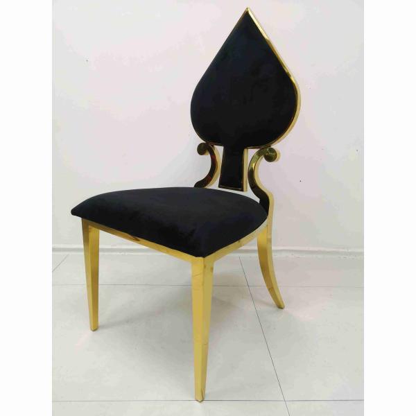 Banquete do coração do pôquer que janta o quadro de aço inoxidável da cor do preto da cadeira