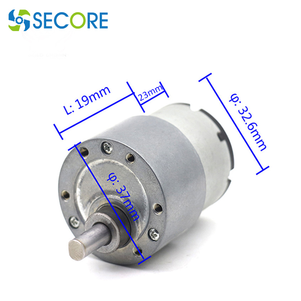 37mm Electric Dc Gear Motor 60rpm 100rpm Decelerating Motor 10kg Torque