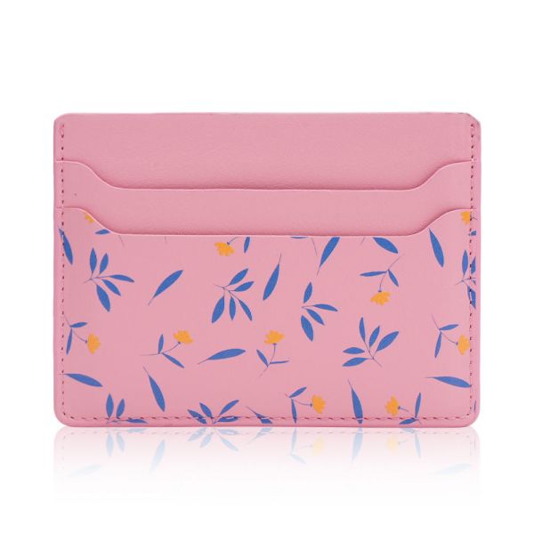Slim Minimalist Leather Card Holders RFID Blocking Card Case Wallet Custom Logo