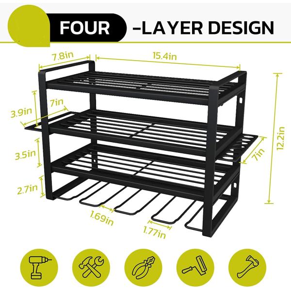 4 слоя гараж инструментальный организатор Хранилище с 8 сверло слоты отвертка держатель сверлитель держатель молоток держатель