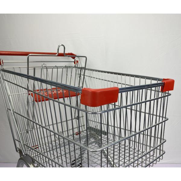 European Style 125L Q195 Steel Supermarket Trolley Cart With Child Seat