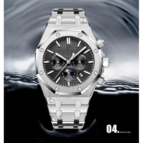 5ATM Japan Movt Stainless Steel Watch 5BAR Digital Analogue Automatic