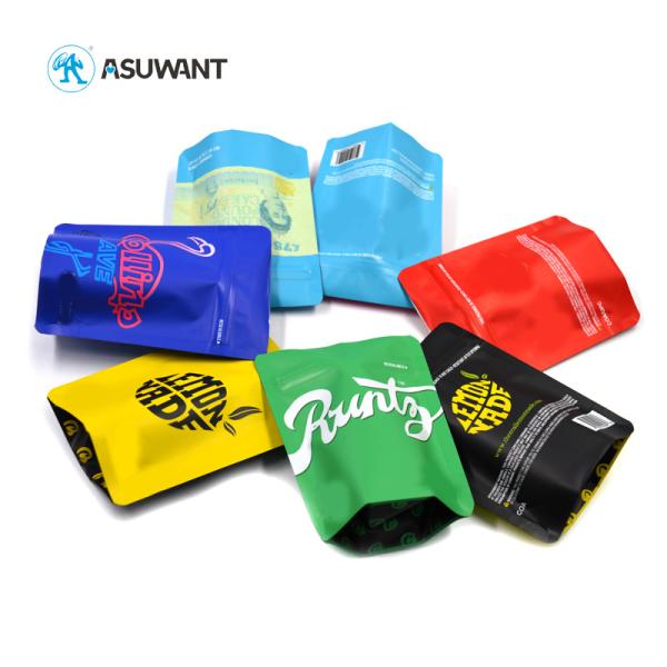 Spice Herb Packing Mylar Ziplock Bags Custom Printed Stand Up Pouch With Clear Window