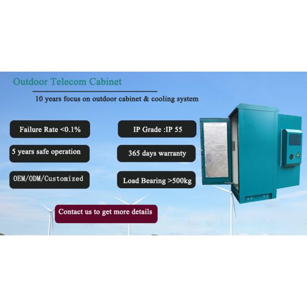 Waterproof Outdoor Telecom Cabinet , 40U Base Station Cabinet