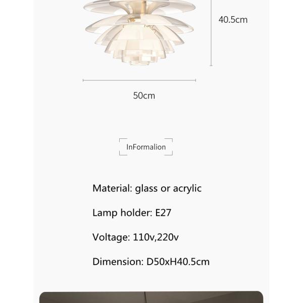 Denmark Designer Glass Pine Cones Pendant Light Modern Acrylic Hanging Lamps(WH-GP-179)