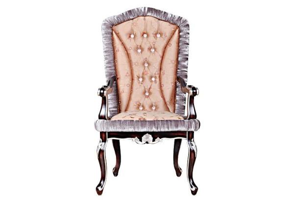 Crystal Buttoning Antique Wooden Throne Chair Retro Imitation Wood Frame Leather Chair