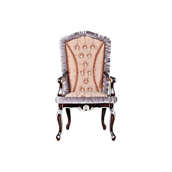 Crystal Buttoning Antique Wooden Throne Chair Retro Imitation Wood Frame Leather Chair