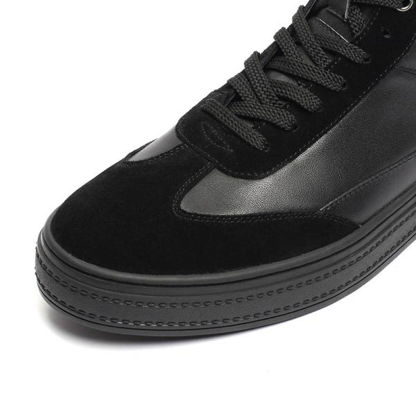 Euro 44size Rubber Outsole Mens Leather Ankle Boots Black Anti Odor