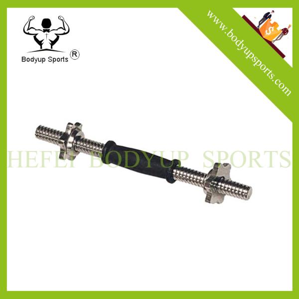 14 Rubber Grip Chrome Solid Dumbbell Handle with Threaded Ends