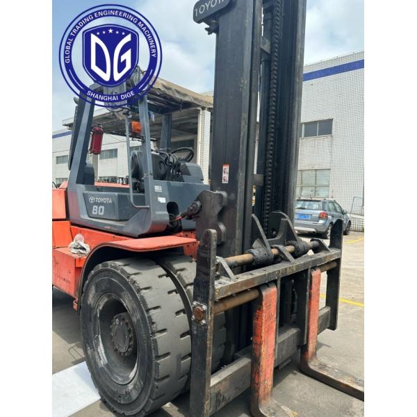8t 8FDA80 Toyota Использованный вилочный погрузчик Мощный Использованный вилочный погрузчик Гидравлическая машина