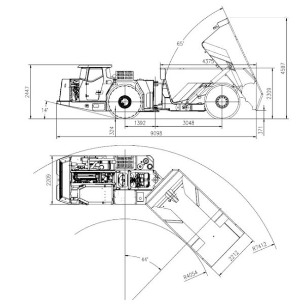 Caminhão basculante pequeno articulado de 20 toneladas 218kN XTUT-20