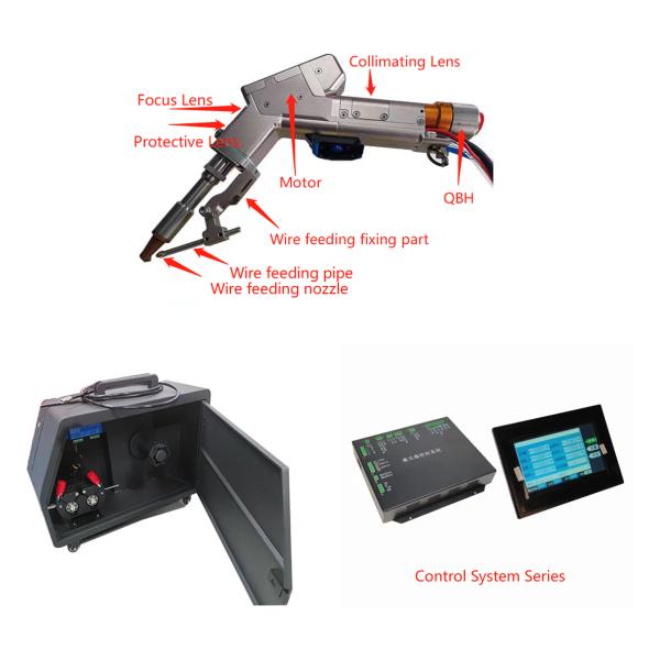 Máquina de soldadura por láser de motor único de fibra de mano para acero / acero inoxidable y aluminio
