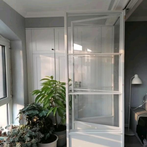 Puerta plegable de aluminio con rotura de puente térmico de lujo con vidrio templado para residencial y comercial