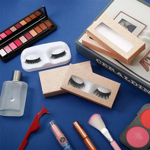 Custom Logo Printed Glitter Empty Cosmetic Eyelash Packaging Boxes for False Eyelashes