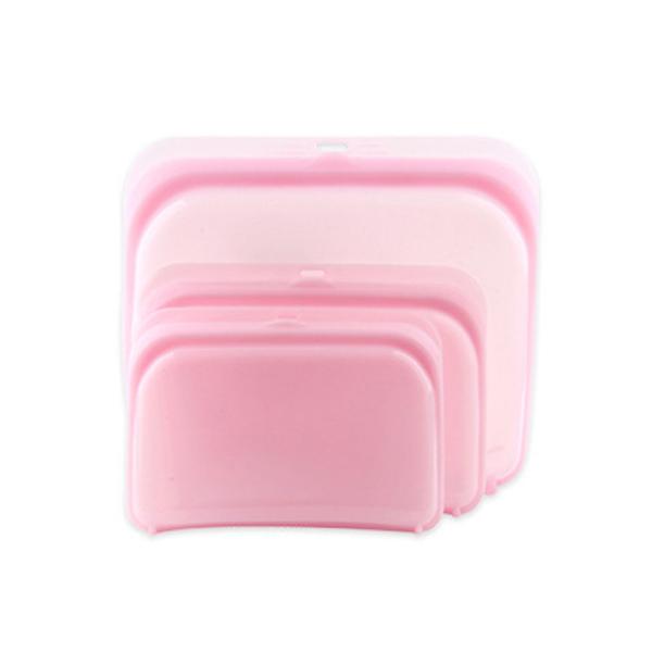 O armazenamento do alimento do silicone de 3 blocos ensaca a máquina de lavar louça And Microwave Safe