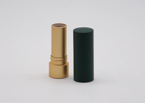 Surface de pulvérisation en métal d'ODM de rouge à lèvres de couleur vide vert-foncé de tube