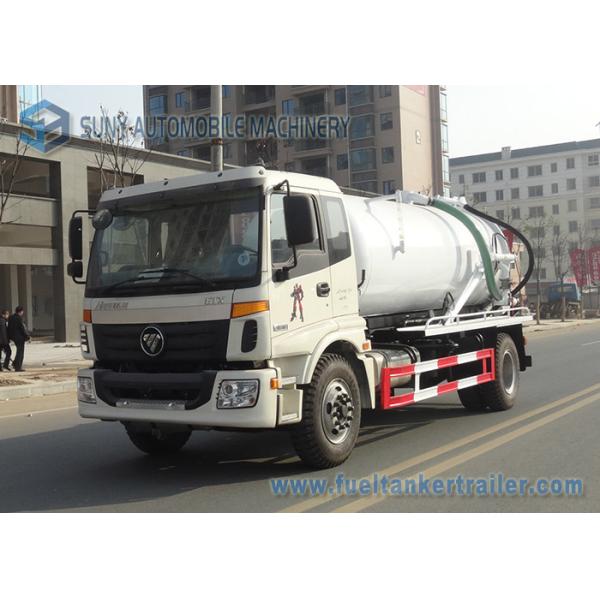 FOTON Auman 4x2 Vacuum Tank Truck / Vehicle Mounted Water Tanks Capacity 10m3