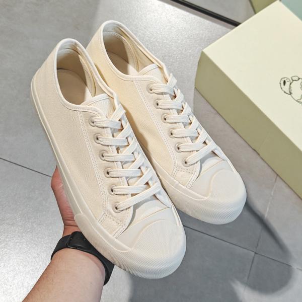 2024 Summer New Milky White Breathable Canvas Shoes Men'S Shoes All-Match White Shoes Trendy Casual Shoes Men'S Shoes