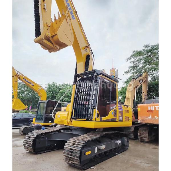 0.8m3 Second Hand Komatsu PC200 Excavator With Original Color And 19900kg Operating Weight